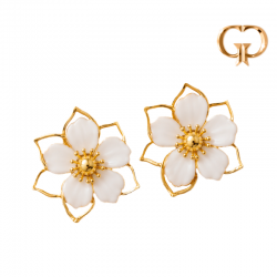 Z4638 - ARETE FLOR BLANCA,...