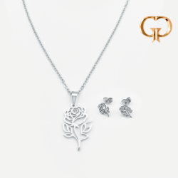 J1673 - JUEGO ACERO FLOR