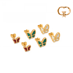 Z4125 - SET ACERO MARIPOSAS...