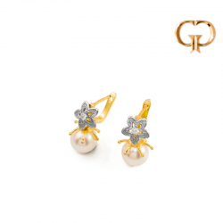 J1314 - ARETE BICOLOR PERLA...