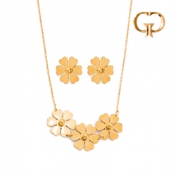 J1644 - JUEGO ACERO FLORES