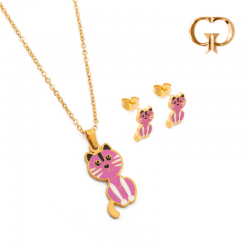 J134 -  JUEGO ACERO DORADO...