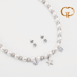 J1428 -  JUEGO ACERO PERLAS...