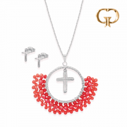 ZJ1432 - JUEGO ACERO CRUZ Y...